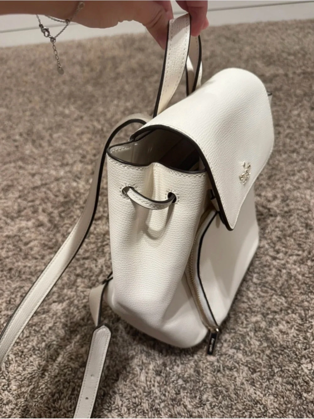 kate spade White Leather Backpack